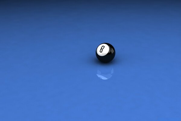 Billiard ball floating above the glass