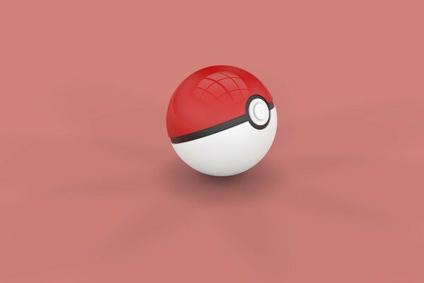 Bola de Pokemon em fundo vermelho