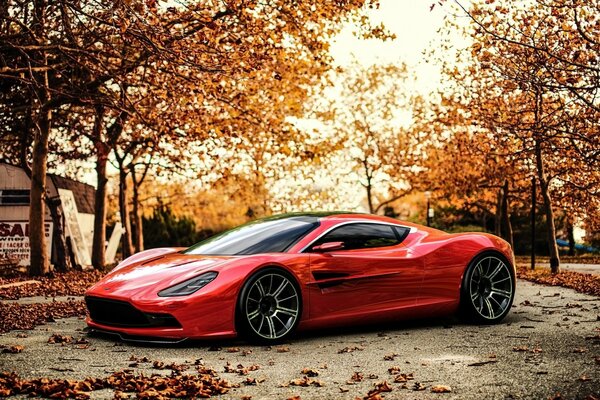 Coche elegante para un viaje fuera de la ciudad