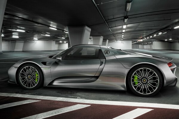 Beautiful car in the underground parking