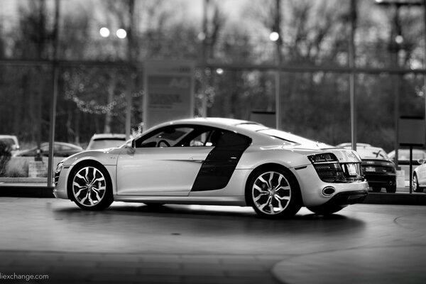 Voiture de sport photo noir et blanc