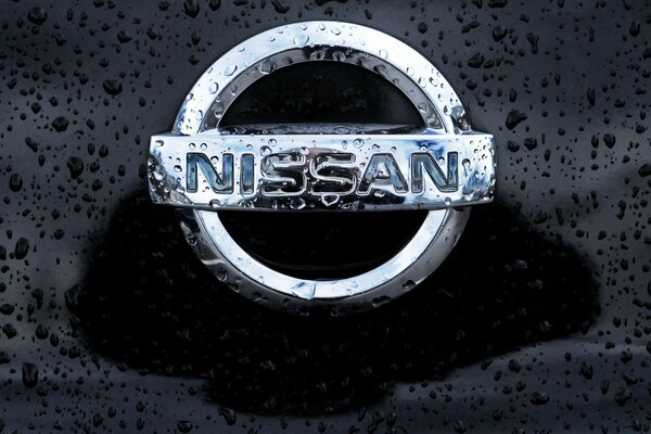 The emblem of the Nissan brand car