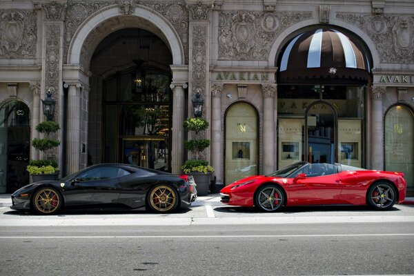 Coches caros en la calle