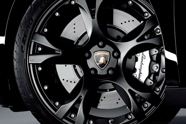 Black Lamborghini Wheel with Black Disc