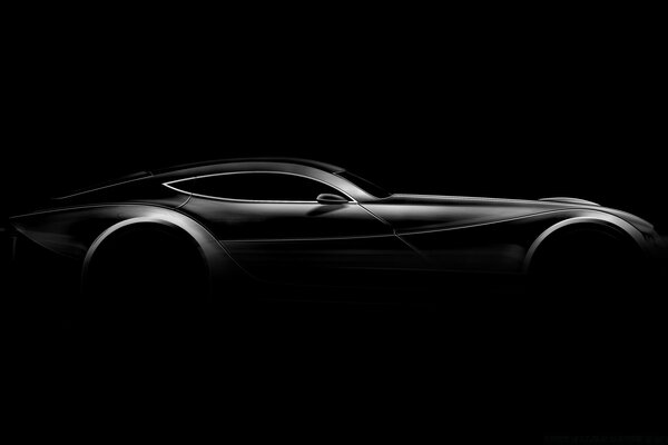 The car Mogdap EvaGT concept 2010 black on a black background