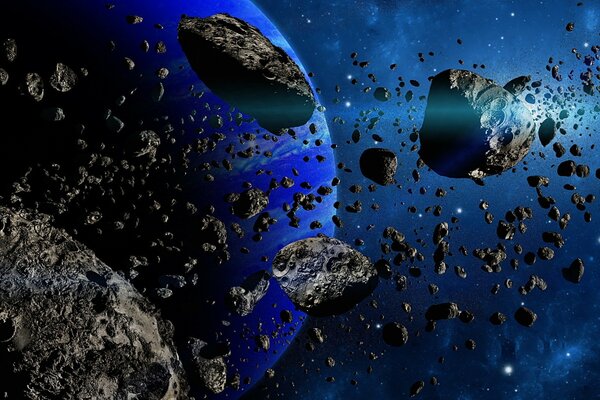 The asteroid belt consists of small and large meteorite fragments