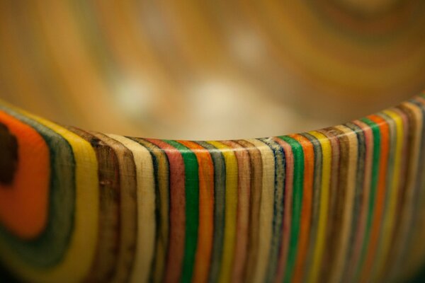 Still life of variegated multicolored wooden dishes