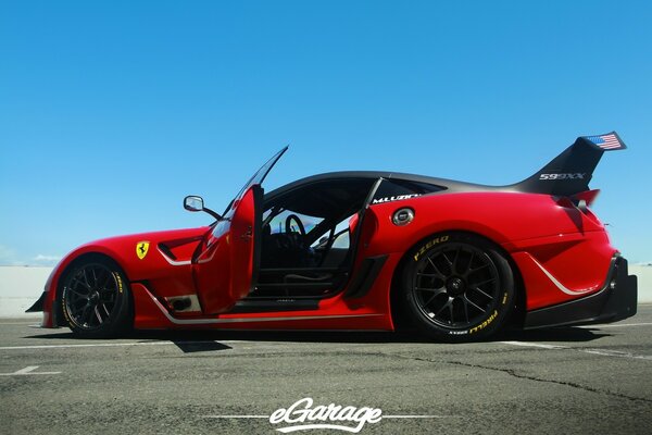 Red Racing Car with Open Door