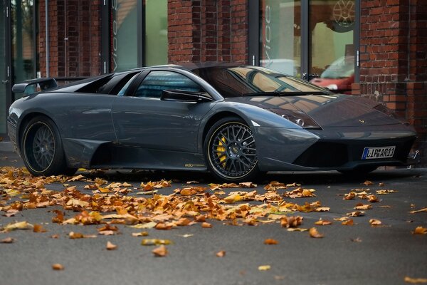 A sports car is parked on the street