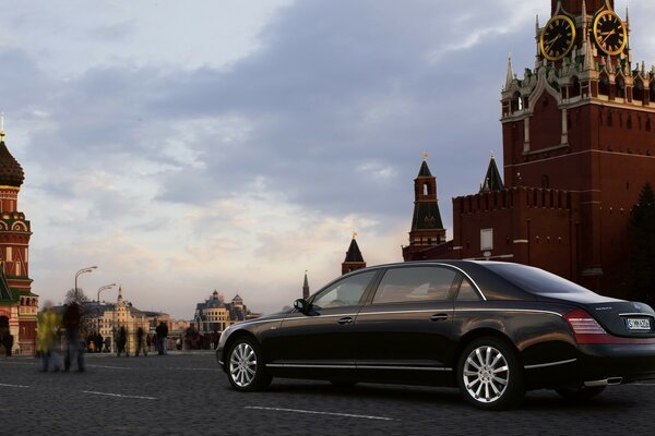 Car on Red Square in Moscow