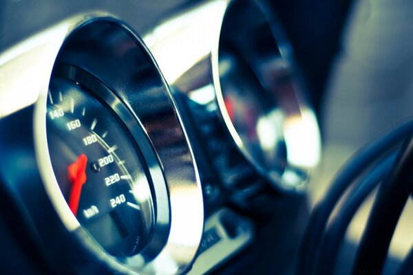 Car dashboard close-up