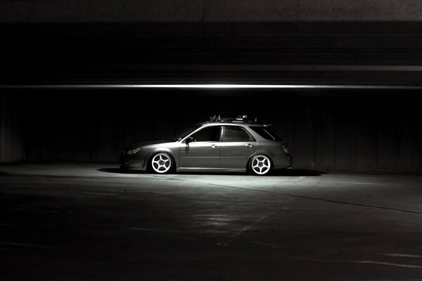 Car, dark monochrome picture