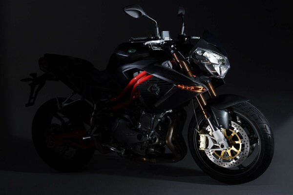 Motorcycle on a black background