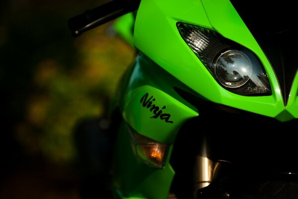 Kawasaki ашық жасыл спорттық Мотоцикл