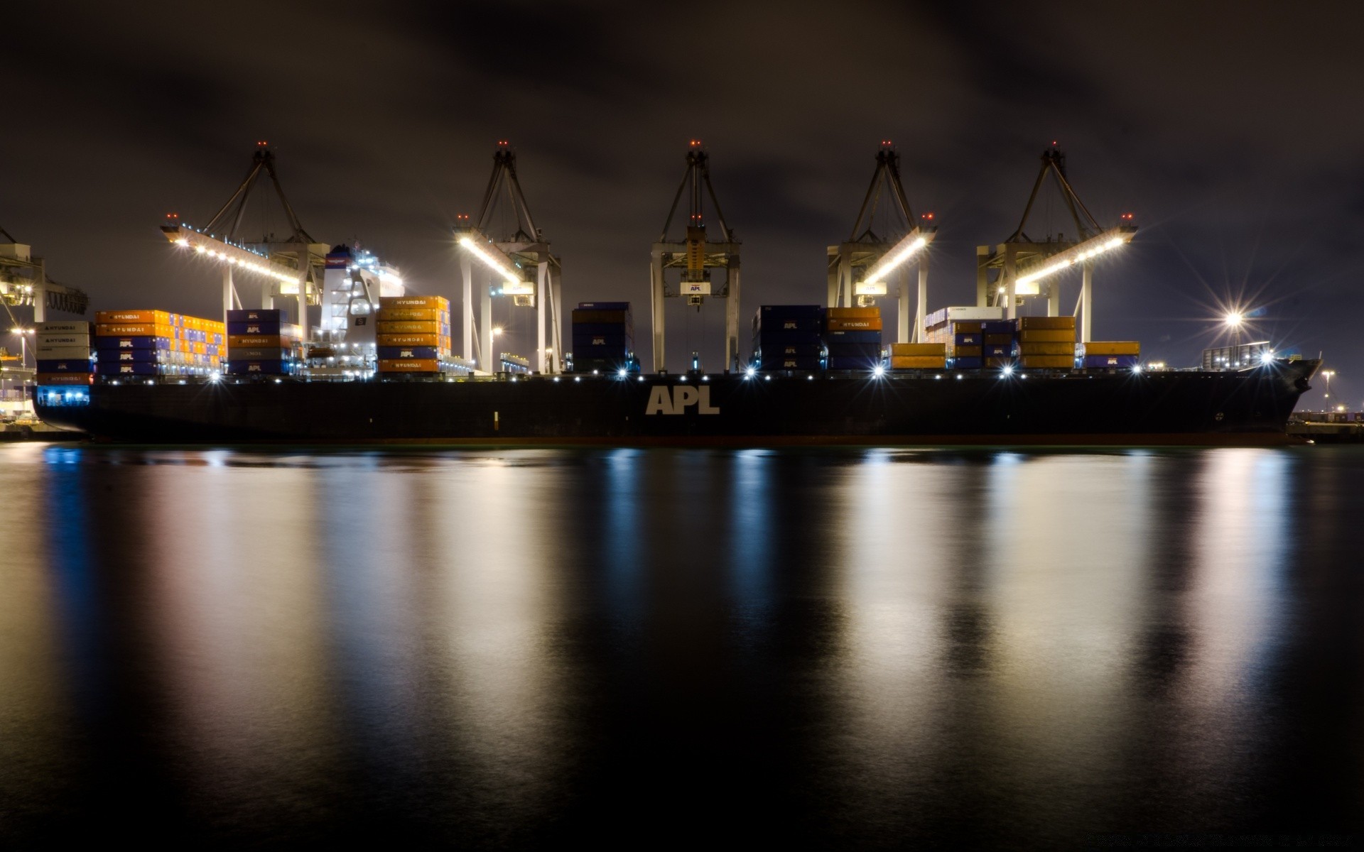 cars water sunset bridge city river reflection evening sky business industry harbor dusk pier light crane travel