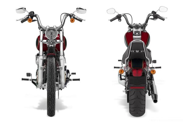 Front and rear view of the motorcycle