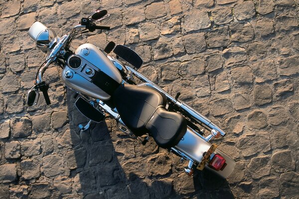 Top view of an old motorcycle