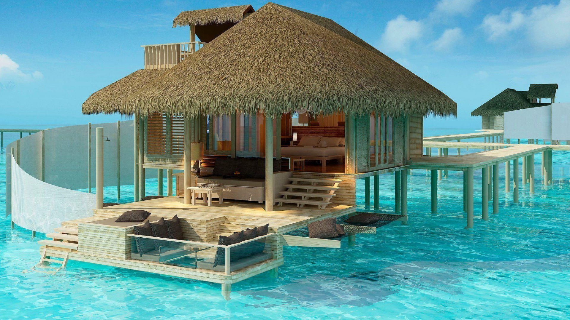 casas y cabañas resort natación hotel tropical bungalow silla exótico vacaciones piscina relajación lujo verano villa paraguas agua paraíso playa océano turquesa vacaciones