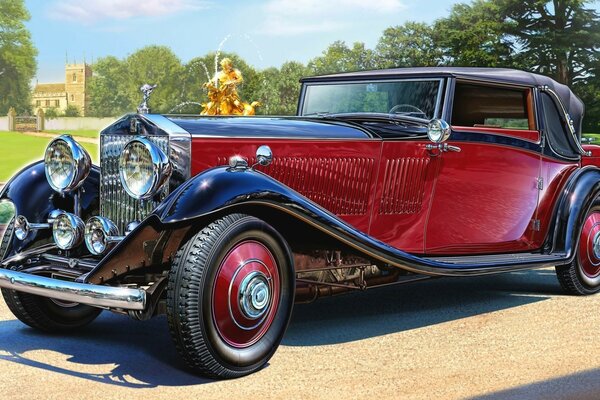Retro red car