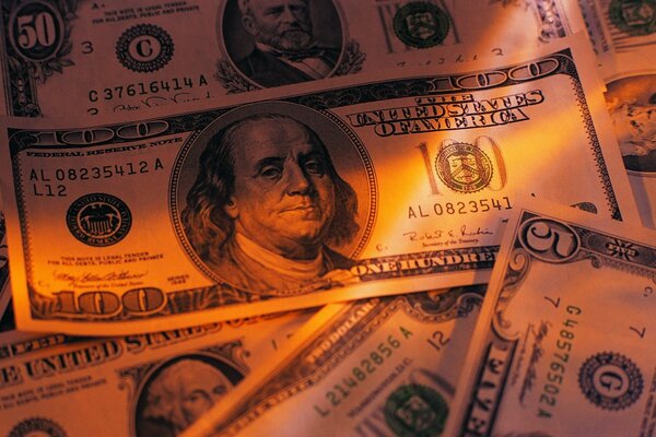 Macro photography of the American currency dollars