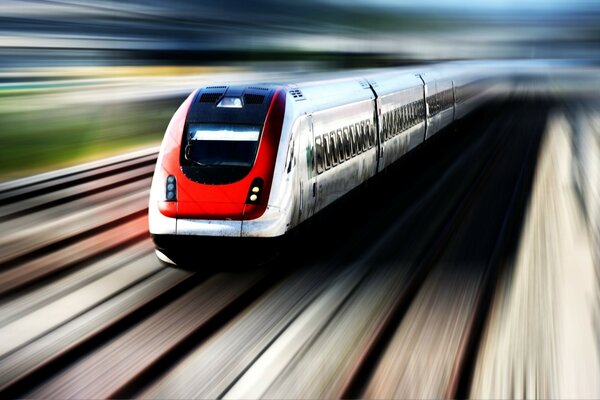 High-speed electric train develops maximum speed