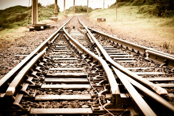 Railway in autumn near