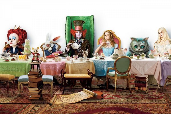 Crazy tea party from the movie Alice in Wonderland