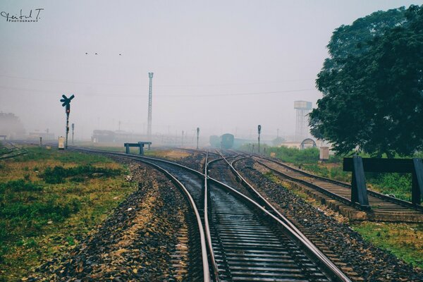 Railway tracks. Train route