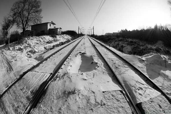 Winter Straße Weg zu Hause