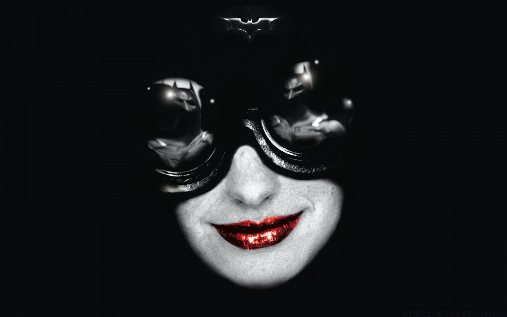 batman visage portrait mode sombre femme fille glamour sexy modèle adulte lèvres halloween masque oeil un fantaisie studio mystère