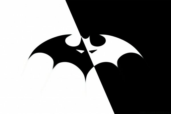 Schwarz-Weiß-Batman-Symbol auf dem Desktop