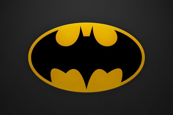 Signo de Batman sobre fondo gris