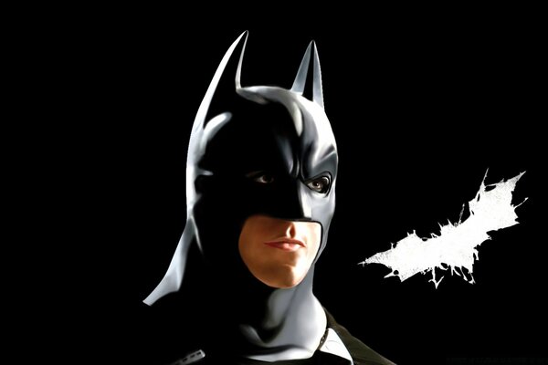 Portrait of Batman on a black background