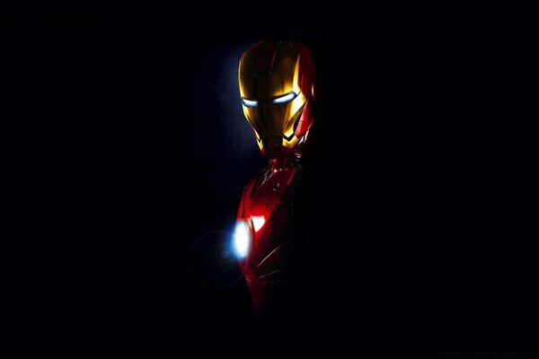 Iron Man on a black background