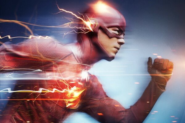 Flash supereroe in esecuzione