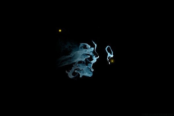 Smoke on a black background beautiful lights