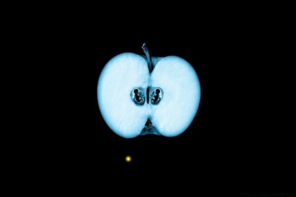 Radiografía de una manzana con embriones humanos