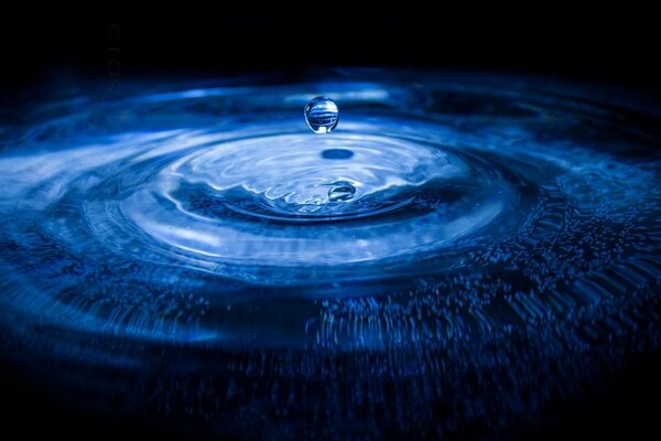 Gota de agua azul