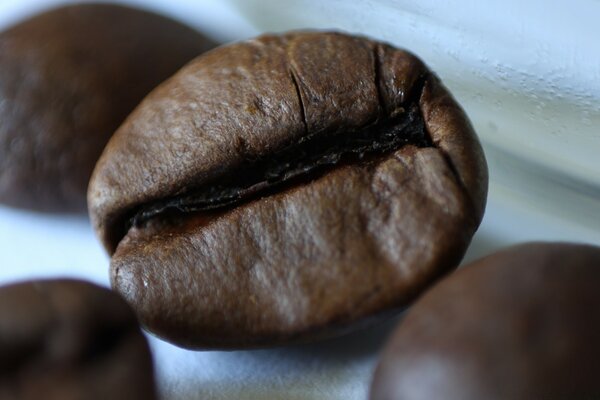 El grano de café se encuentra en el centro de la ciudad.