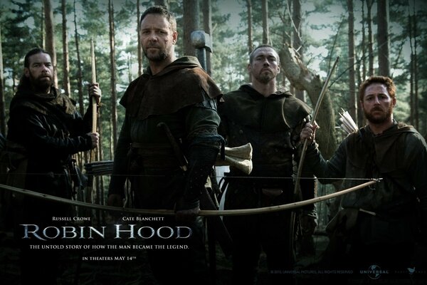 Eine Gruppe von Männern aus dem Robin-Hood-Film