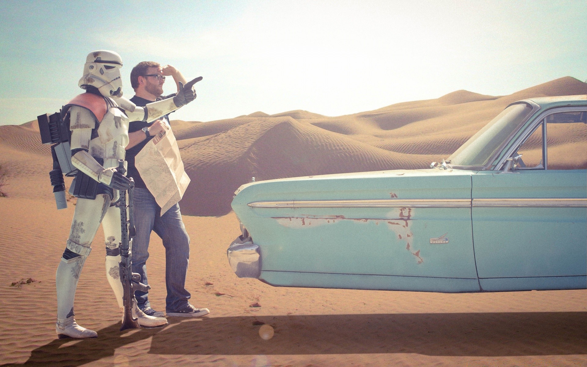 star wars voiture adulte personne système de transport voyage un deux désert loisirs femme à l extérieur fille sable paysage plage loisirs voiture