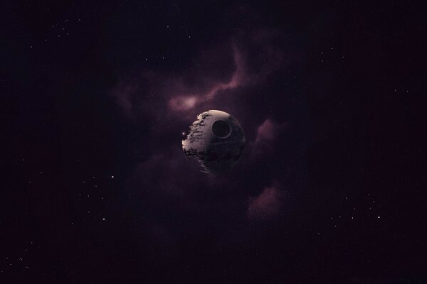 Star Wars. The moon in the space of the galaxy