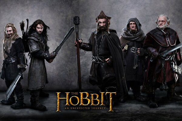 Cartel de la película el Hobbit con los protagonistas