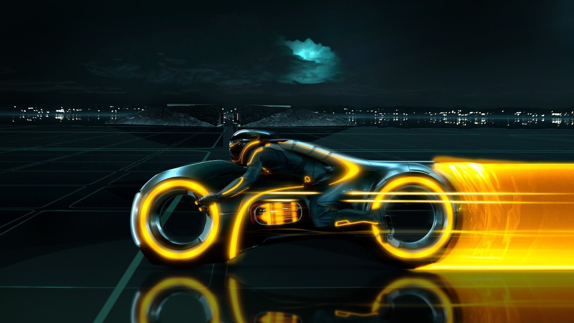 tron legacy transportation system fast car dusk blur traffic hurry road speed vehicle travel motion evening light street highway