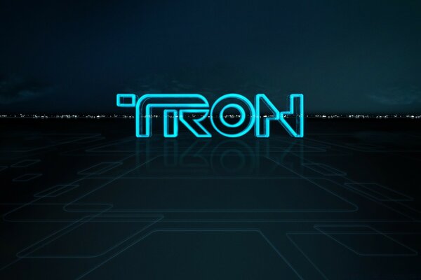 Poster for the movie tron neon on a black background