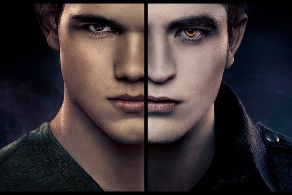 Film di Twilight. Collage di due eroi