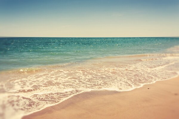 Beautiful tropical sand on the beach by the ocean