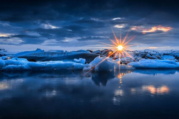 Sunset over the ocean