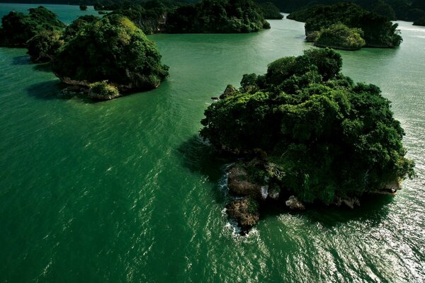 Islas tropicales rocosas bañadas por el mar