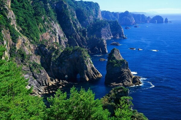 Landschaft am Meer während der Reise